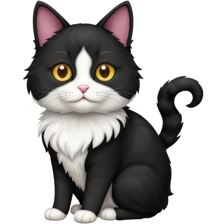 black tuxedo cat ￼ emoji