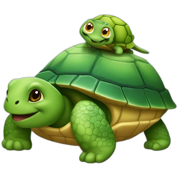 Chat sur une tortue emoji
