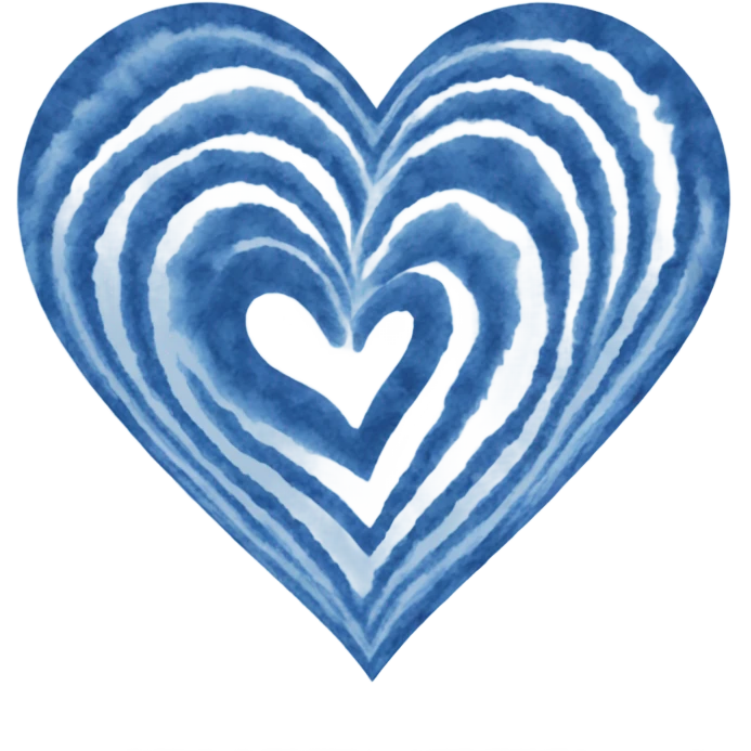 Blue tie dye heart emoji
