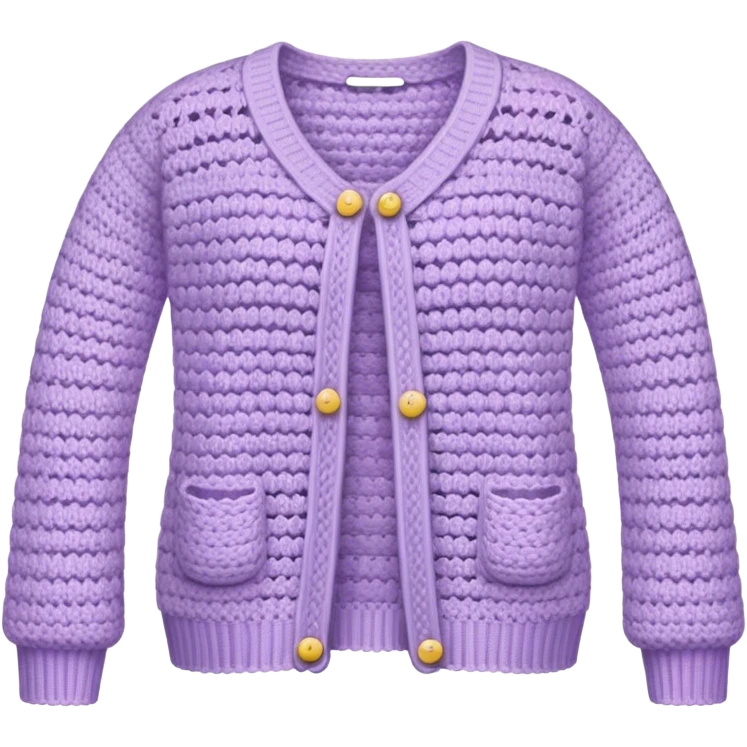 pastel purple crocheted cardigan emoji