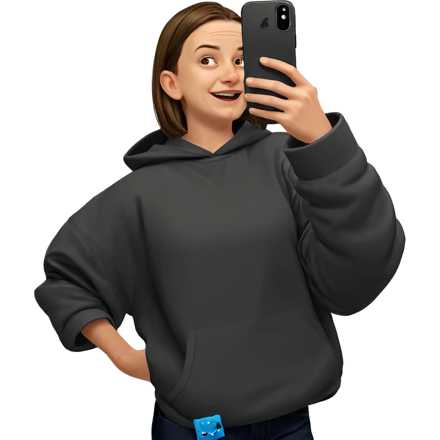 selfie in bathroom mirror emoji