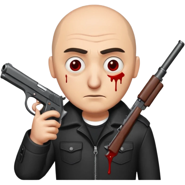 gru with gun and blood emoji