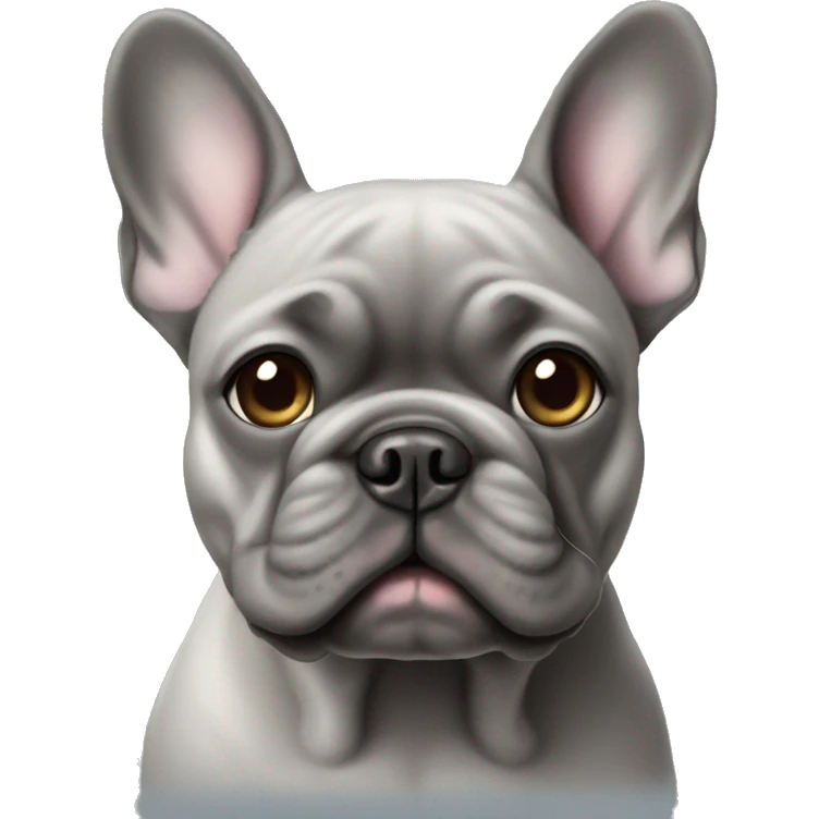 Grey French Bulldog emoji