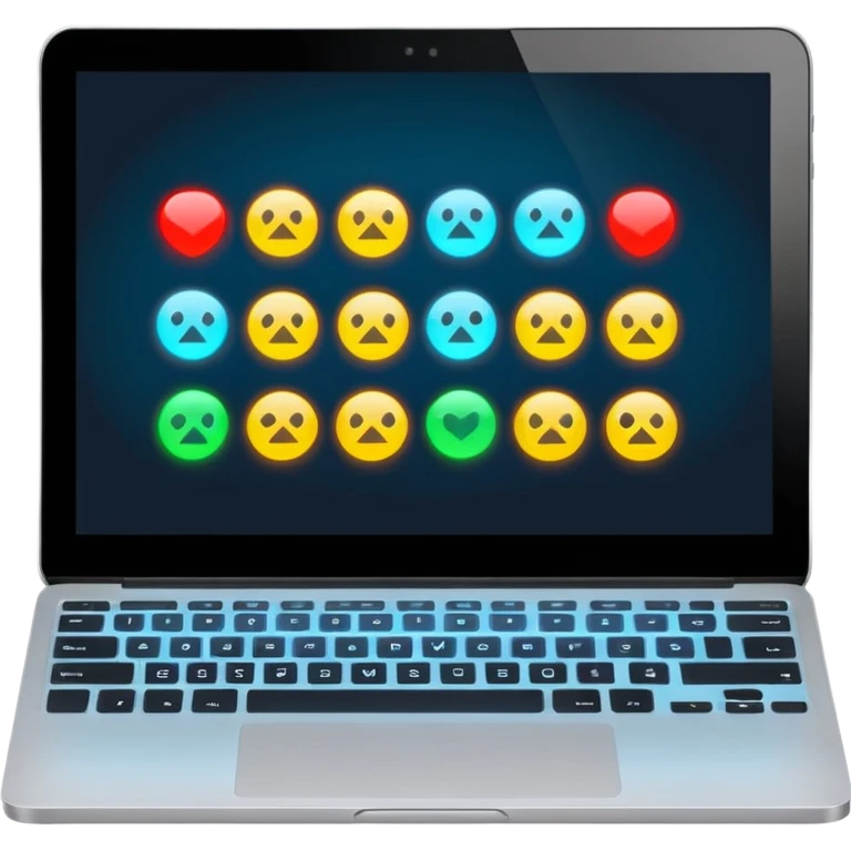 Laptop running a game emoji