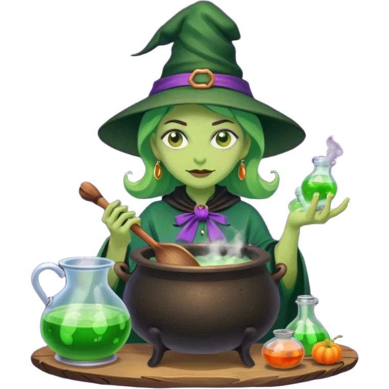 green witch cooking potion emoji
