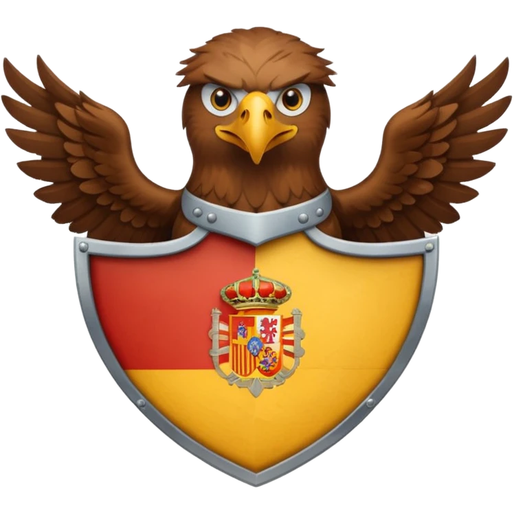 🇪🇸 con un aguila marrón atrás del escudo de España emoji