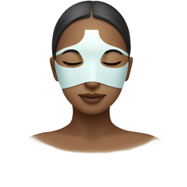 Lady with face mask spa beauty full face relaxing emoji