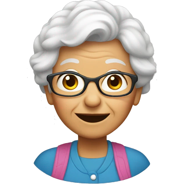 grandma saying hi emoji