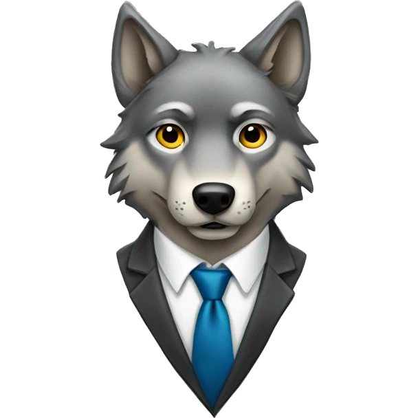 Wolf wearing tie emoji