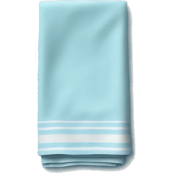 Realistic folded light blue dish towel emoji