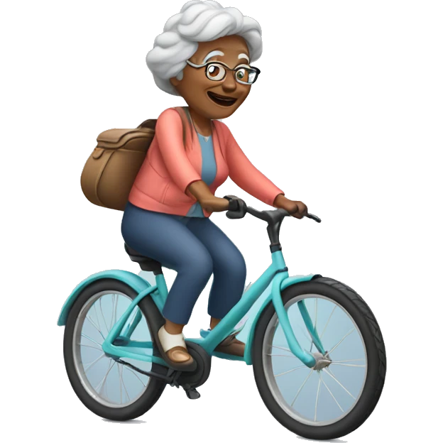 grandma riding bike emoji
