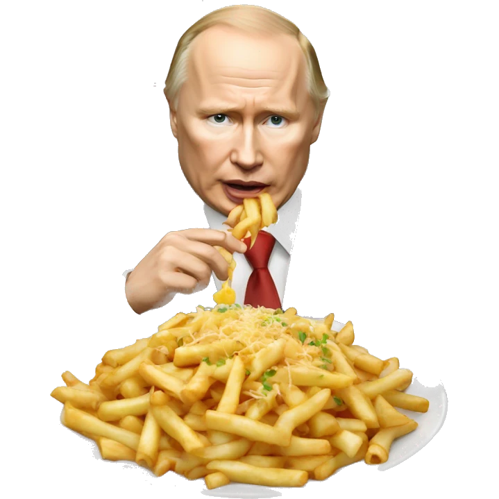 Vladimir Poutine qui mange de la poutine emoji