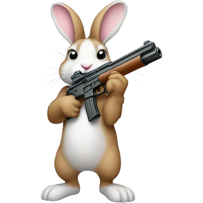 Rabbit holding a gun emoji