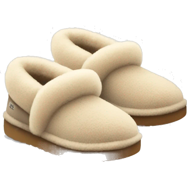 fuzzy ugg slippers light beige emoji