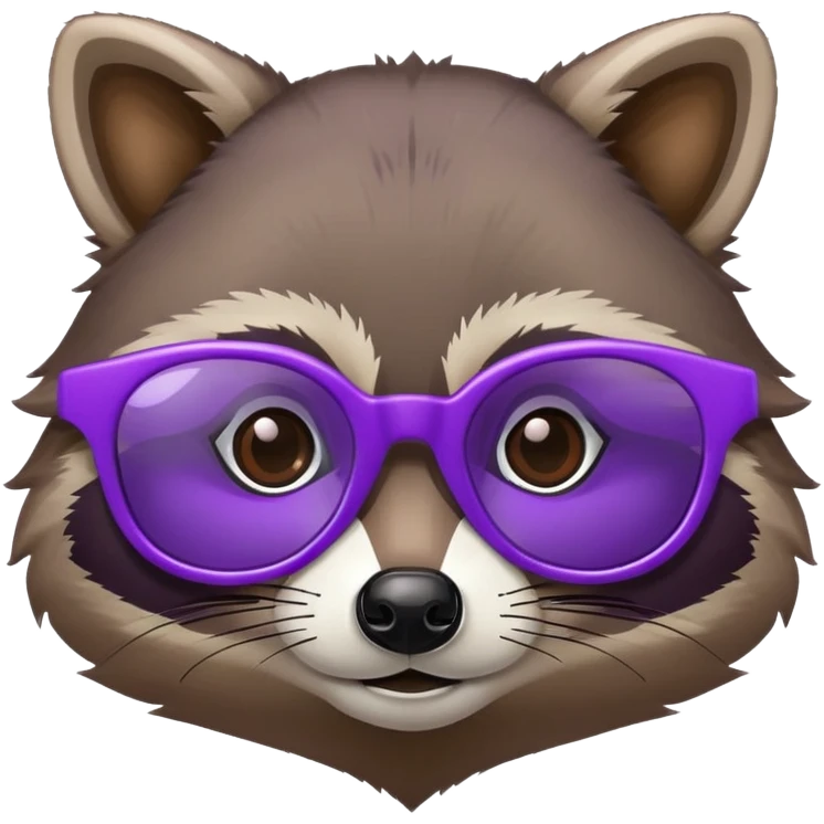 Raccoon with purple glasses emoji