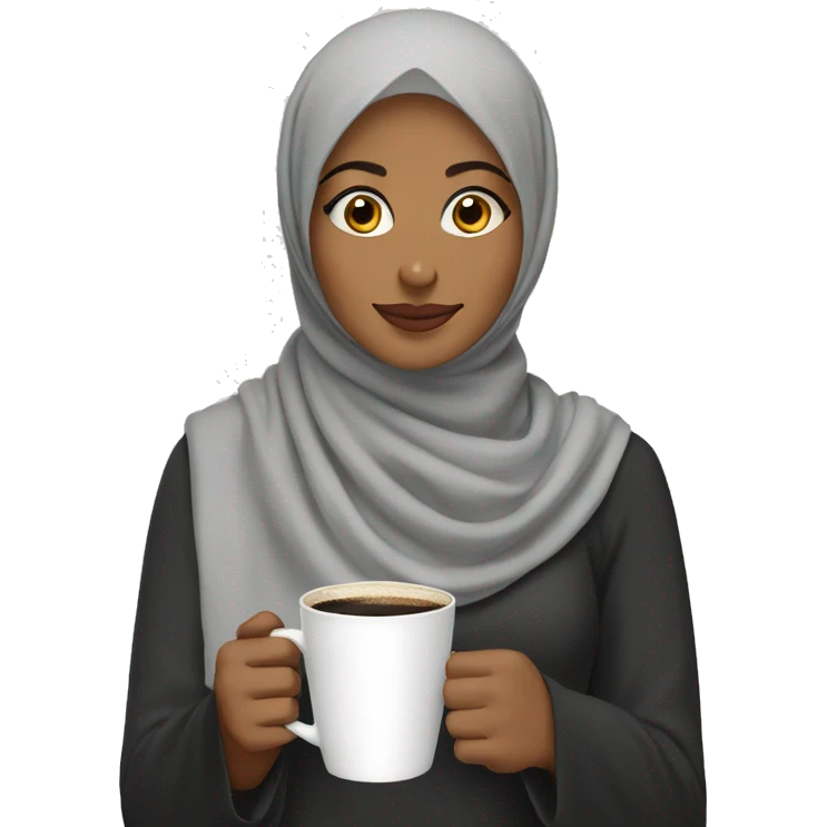 hijabi wearing a cup of coffee emoji