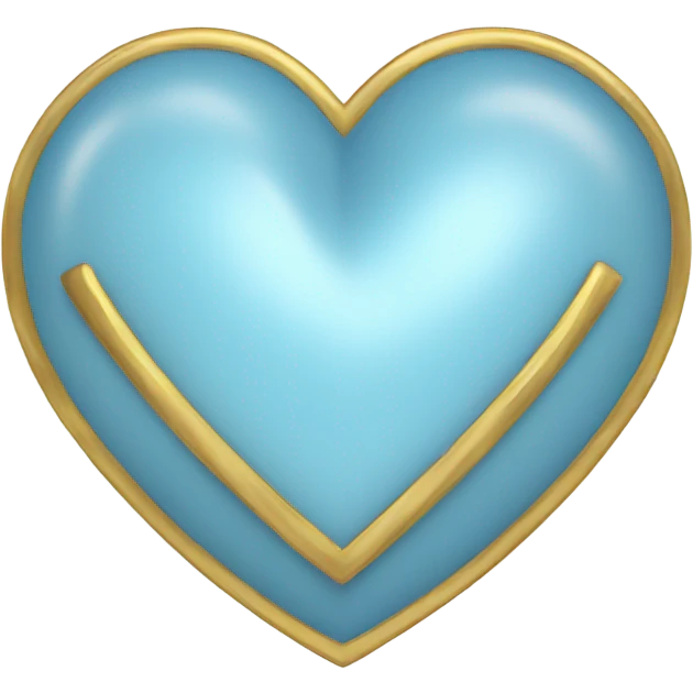 Baby blue heart with a gold rim  emoji