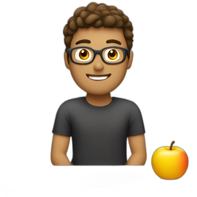 Video editor sitting and editing his video  emoji