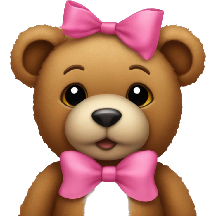 Teddy with a pink bow  emoji