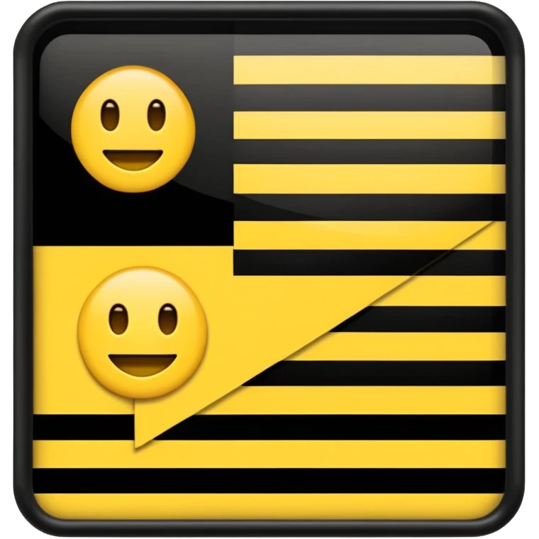 Create 2 yellow lined and 1 black lined flag emoji and put black line between yellow lines emoji