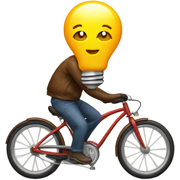 Lightbulb riding a bike emoji