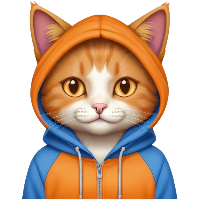A cat wearing a Blue hoodie emoji