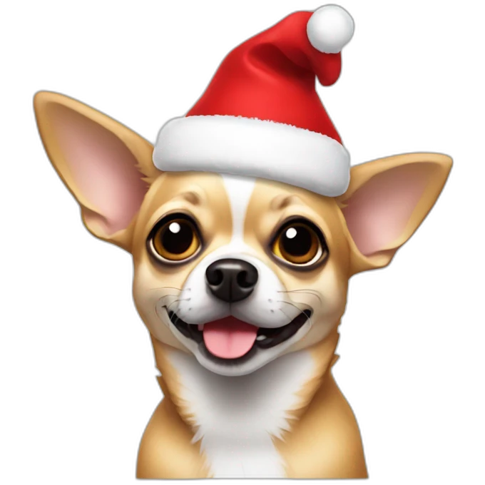 chihuahua with santa hat emoji