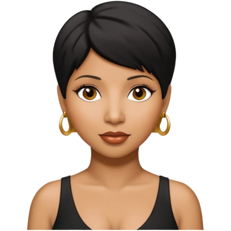 Toni Braxton with black short hair emoji