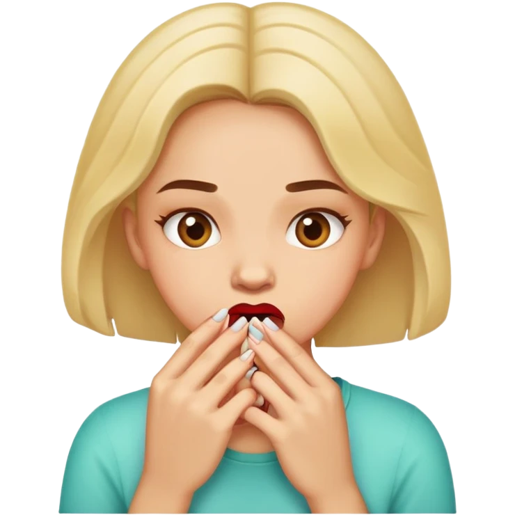 Girl biting nails emoji