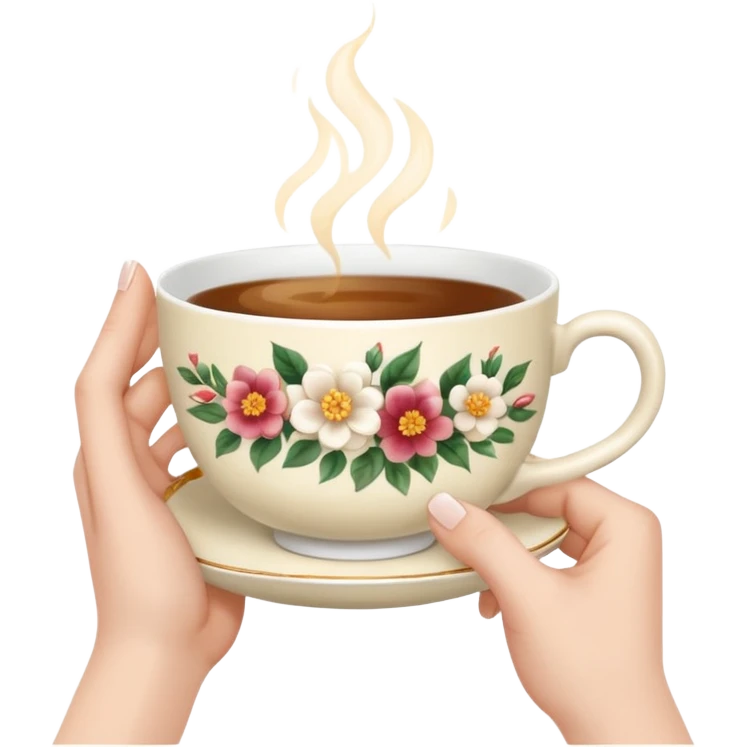 hands gently holding a teacup emoji
