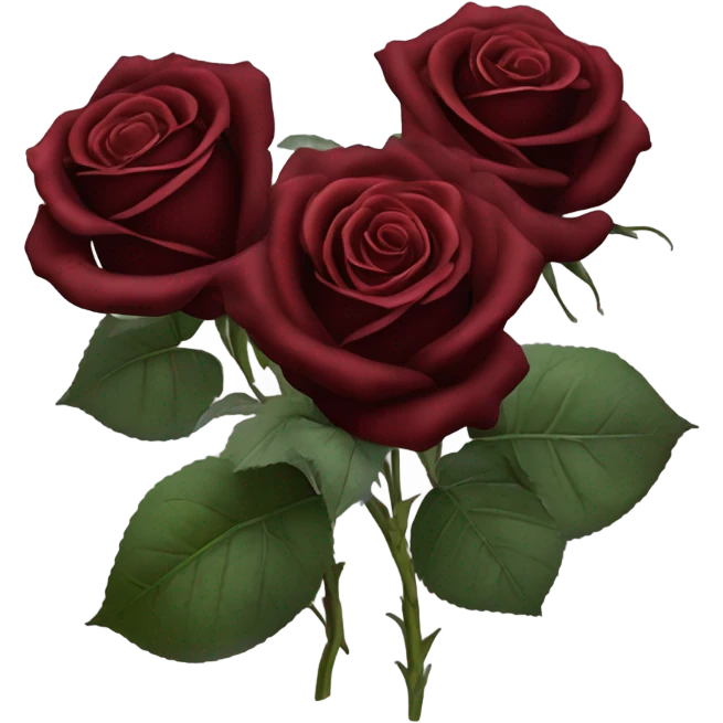 Bouquet of dark red roses emoji