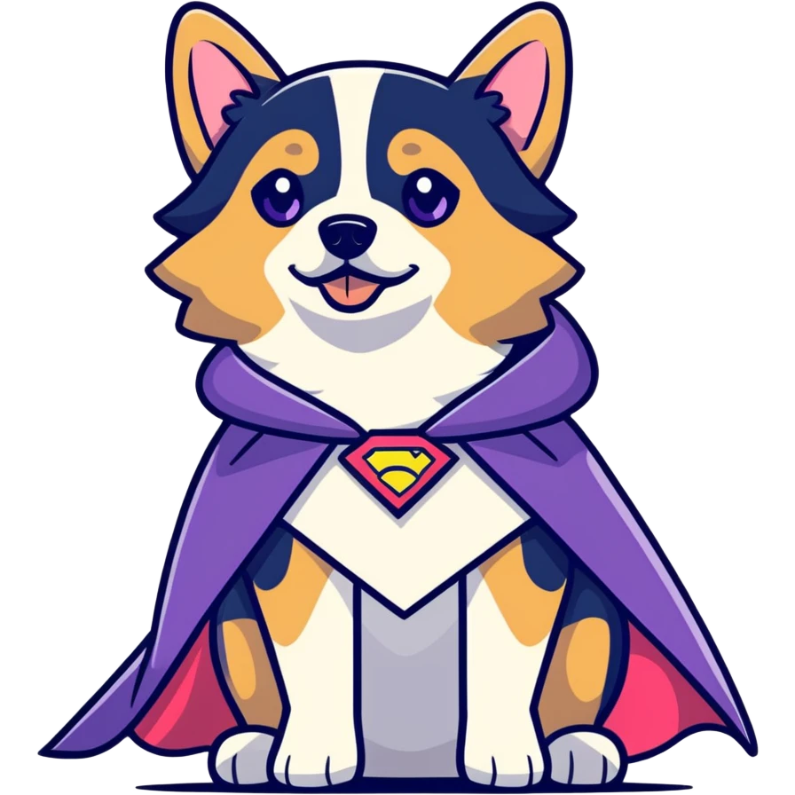 Dog wearing a bisexual cape  emoji
