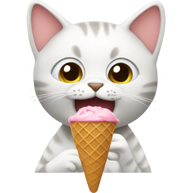 Cat eating ice cream emoji