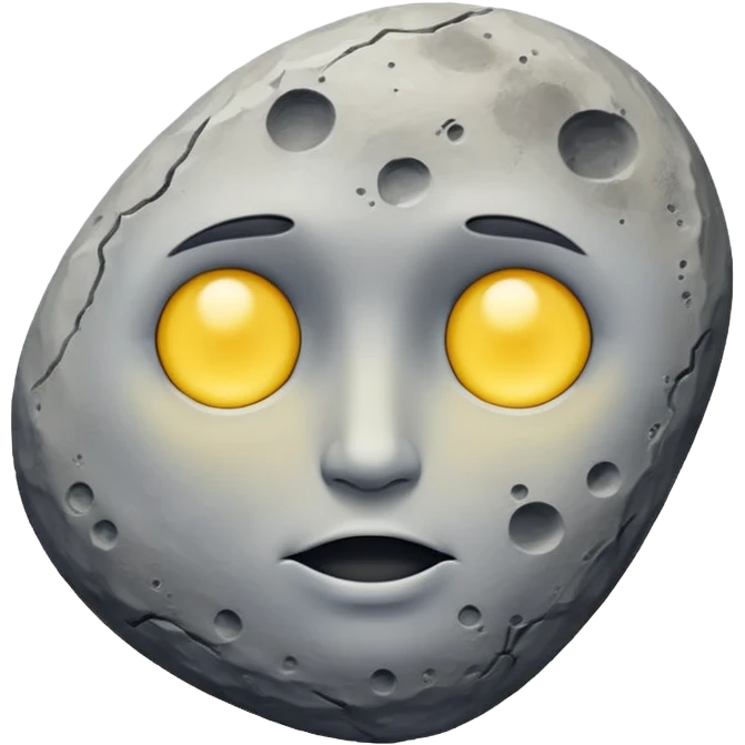 Rock and moon🌝 quero uma Rocha com a carinha da lua emoji