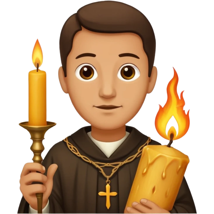 Ancient  mpriests with candle  emoji