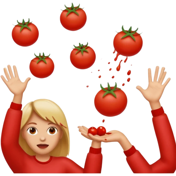 Throwing tomatoes emoji