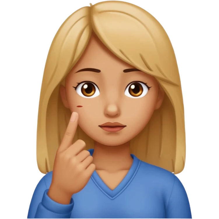 girl looking tired and giving middle finger  emoji
