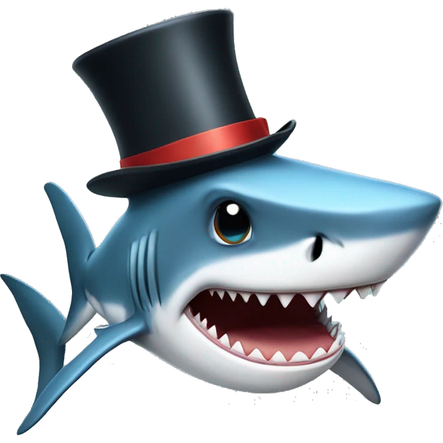 Shark with tophat emoji