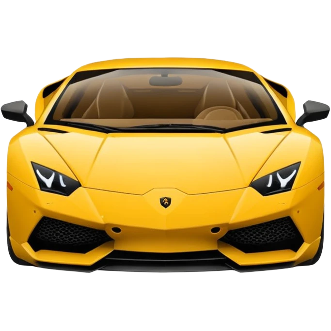 "Create a top-down view 2D vector emoji of a Lamborghini in Apple's iOS style. Use solid colors, clean lines, and smooth curves. No gradients or 3D effects. Keep the design minimalist with a white background."
 emoji