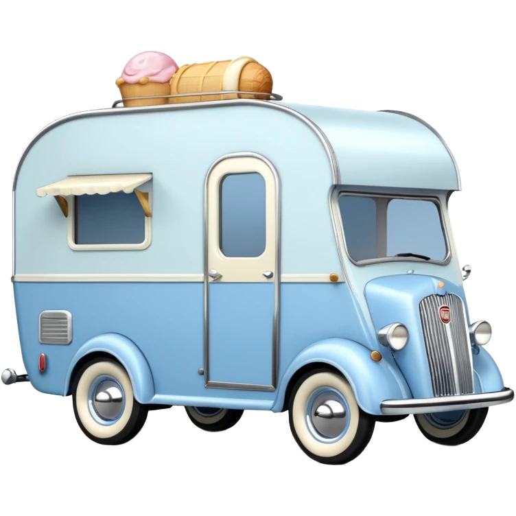 hot rod ice cream caravan,1935 fiat trailer,pearl blue  emoji
