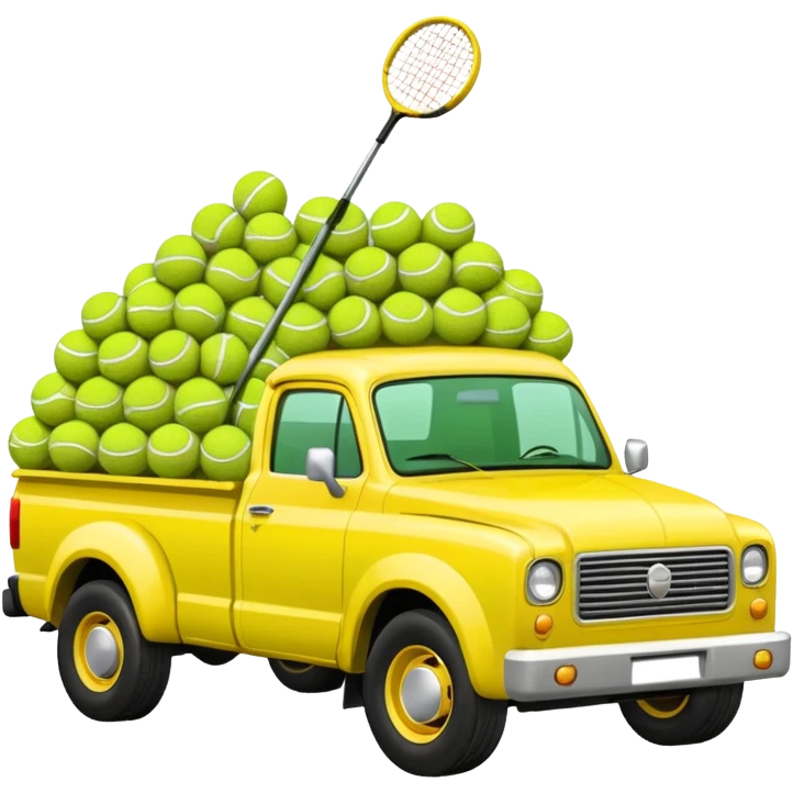 squatted truck antenna tennis balls emoji