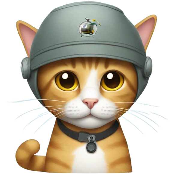 Cat wearing a helicopter hat  emoji