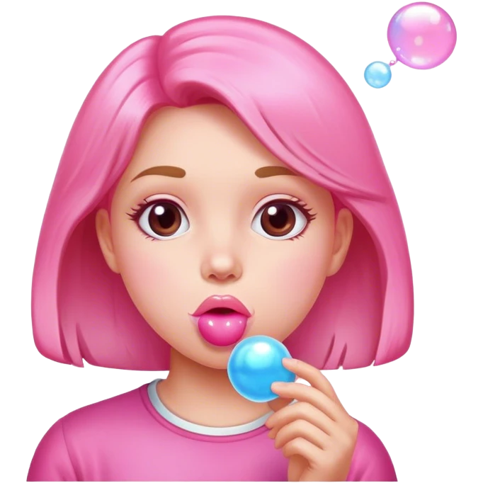 girl blowing bubble gum emoji