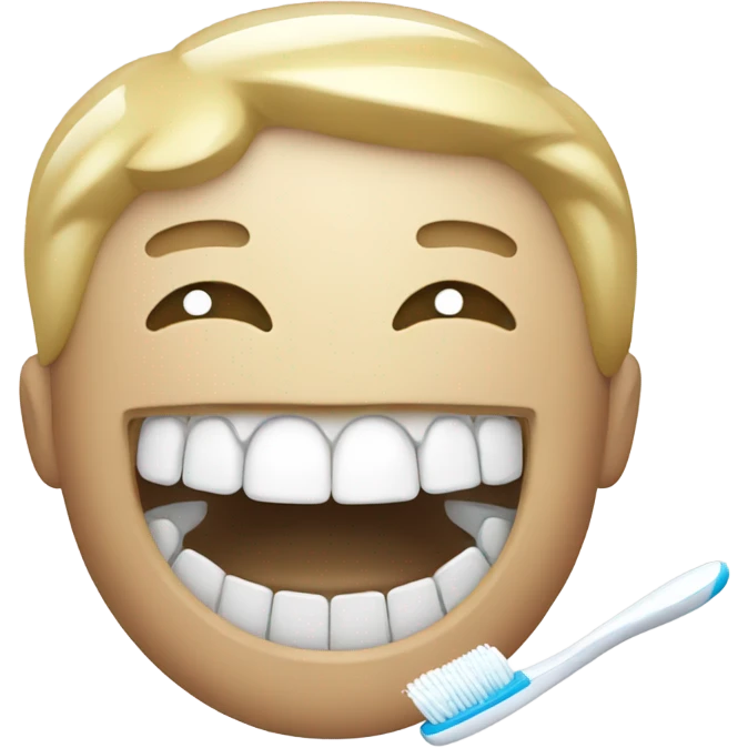 washing teeth with toothbrush emoji