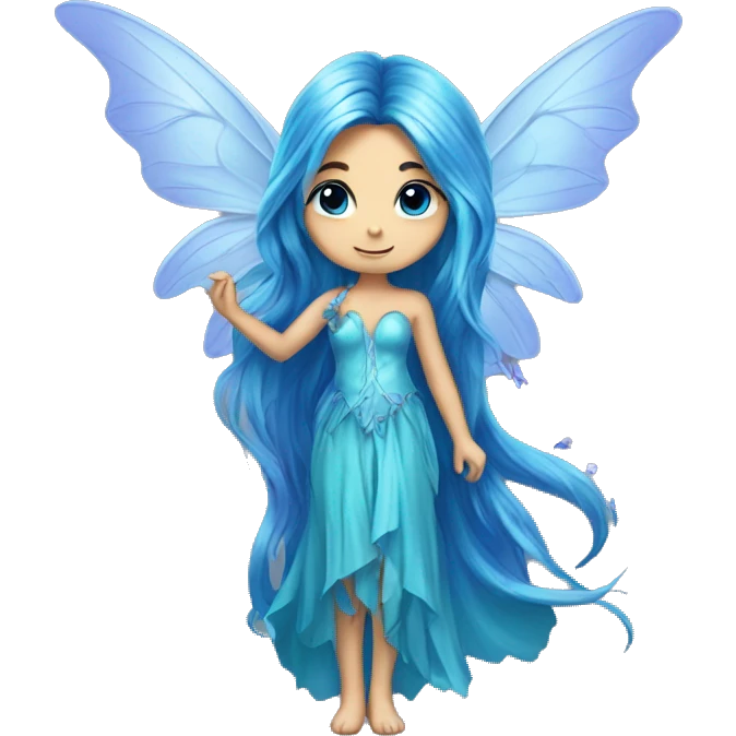 Beautiful,blue flower, fairy, blue, turqoise, silver, purple, long hair, big wings emoji