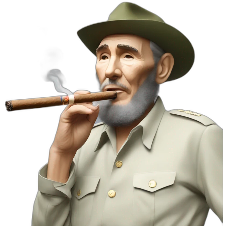 Fidel Castro Chad smoke a cigar emoji