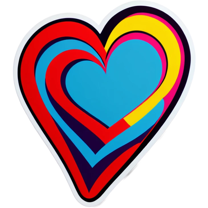 Pop art heart  emoji