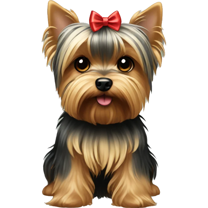 Yorkshire terrier with bow emoji