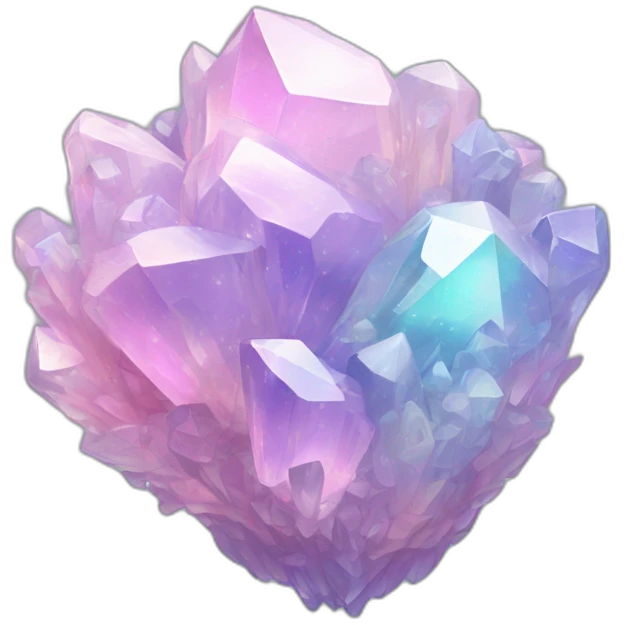Pastel iridescent crystal cluster emoji