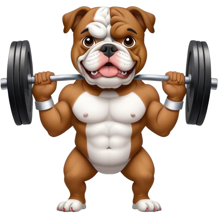 Bulldog lifting weighgz emoji
